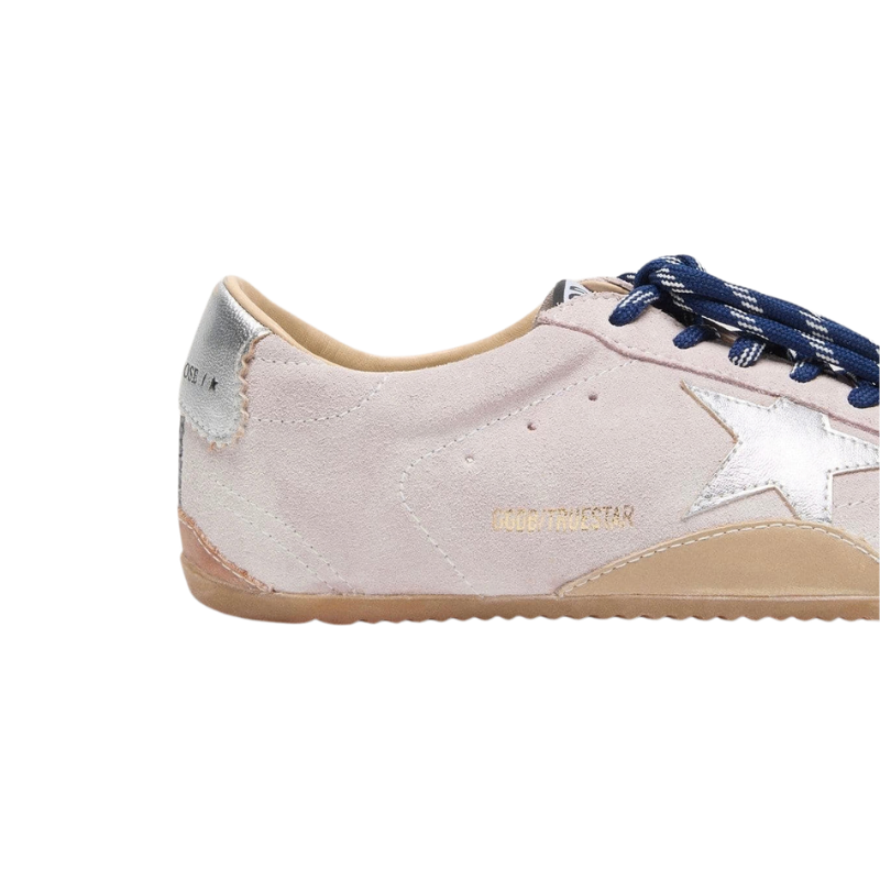 Golden Goos True-Star in pastel pink suede with silver star and heel tab(Women's) - Image 6