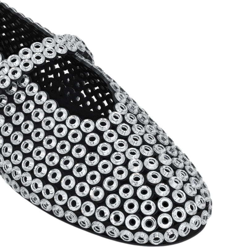 Alaïa Suede Glass-Embellished Ballet Flats - Image 4