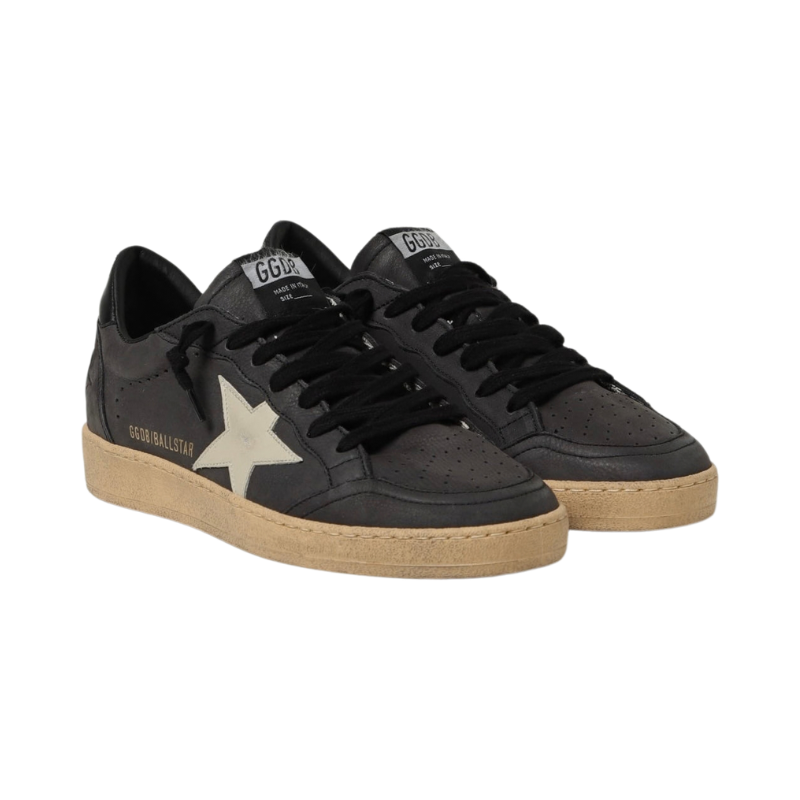 Golden Goose Ball Star in glitter with leather star and metallic leather heel tab Dark Grey Sand(Men) - Image 2