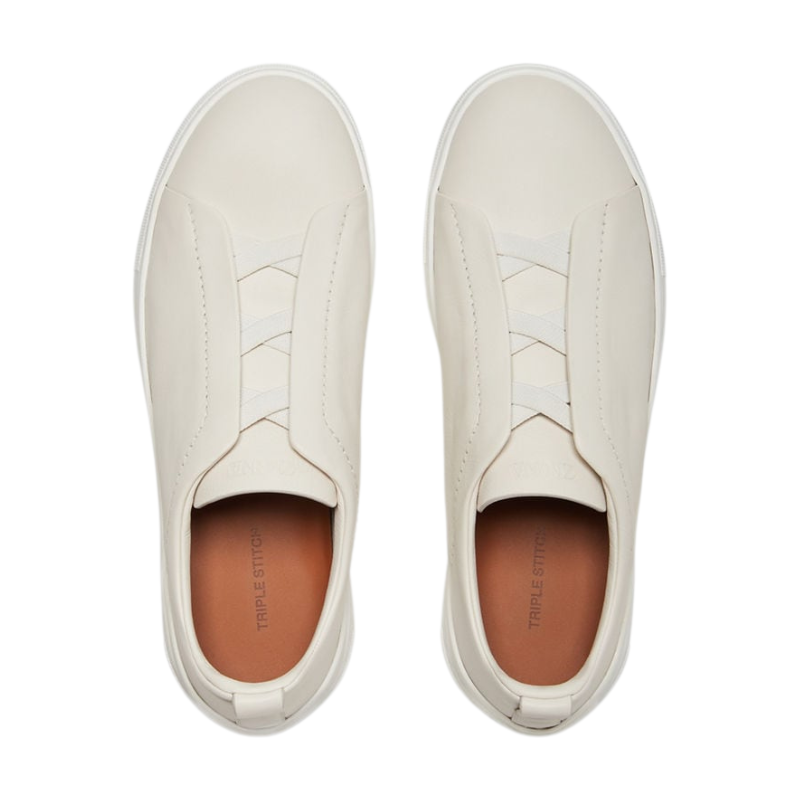 Zegna White Triple Stitch™ SECONDSKIN Sneakers - Image 4