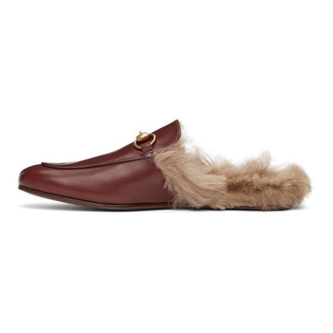 Gucci Burgundy Princetown Loafers - Image 3