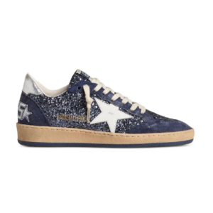 Golden Goose Ball Star in Blue with leather star and metallic leather heel tab(women)